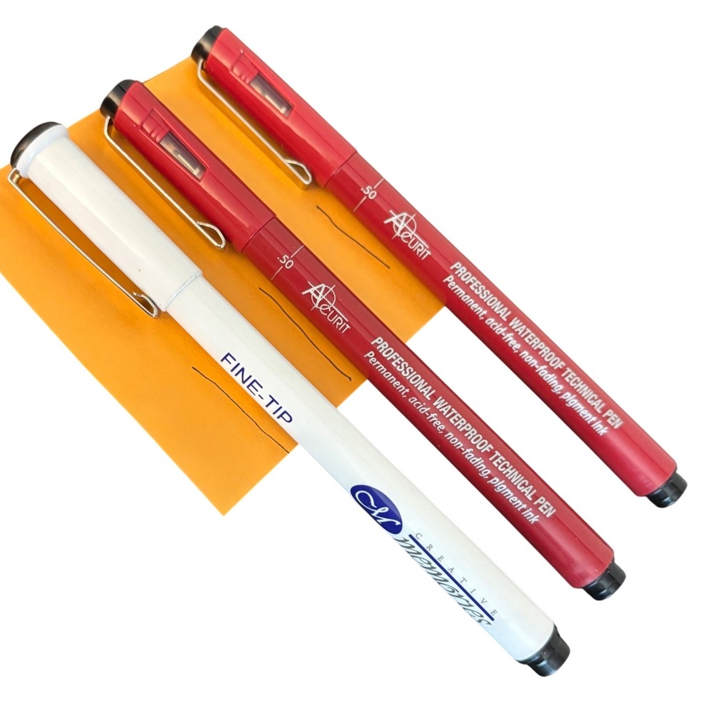 Accurit Professional Waterproof Technical Pens .50 & Creative Memories Fine Tip